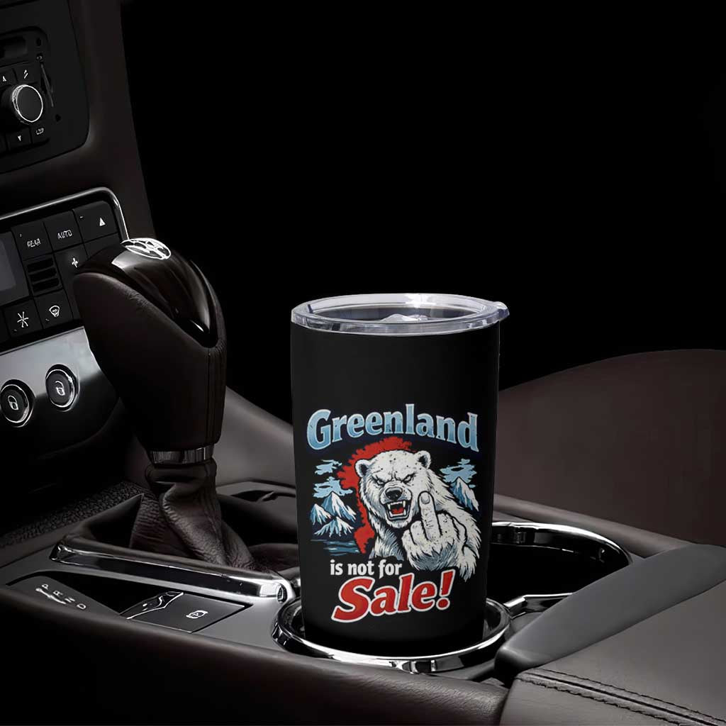 Greenland Is Not For Sale Protest Tumbler Cup Aggressive Polar Bear with Middle Finger Graphic