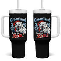 Greenland Is Not For Sale Protest Tumbler With Handle Aggressive Polar Bear with Middle Finger Graphic