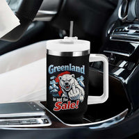 Greenland Is Not For Sale Protest Tumbler With Handle Aggressive Polar Bear with Middle Finger Graphic