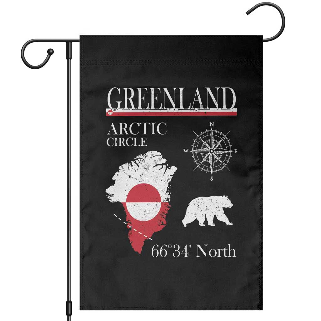 Greenland Arctic Circle Garden Flag Map Compass and Polar Bear Adventure