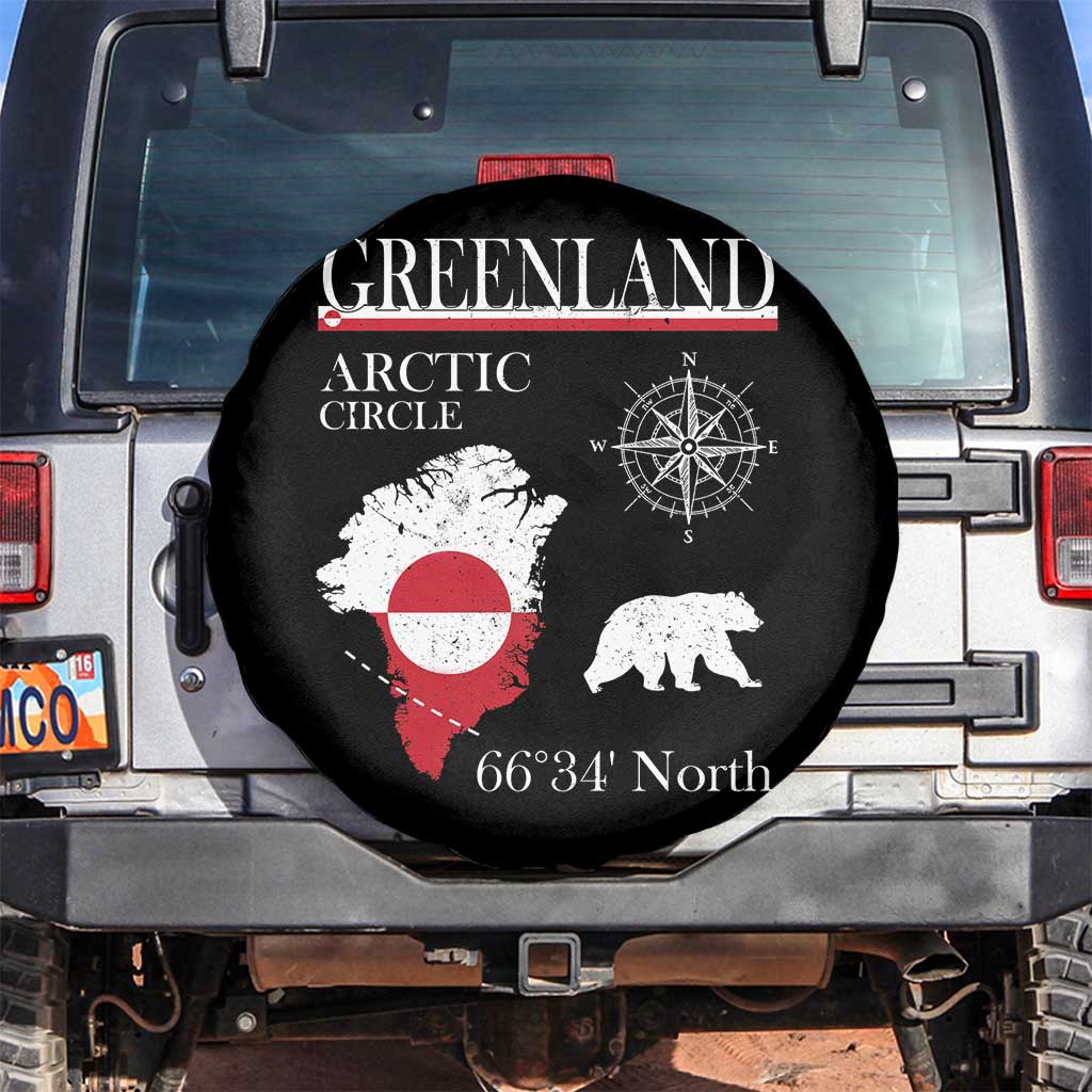Greenland Arctic Circle Spare Tire Cover Map Compass and Polar Bear Adventure