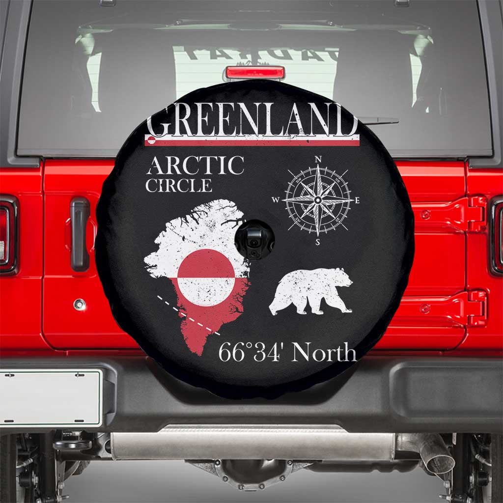 Greenland Arctic Circle Spare Tire Cover Map Compass and Polar Bear Adventure