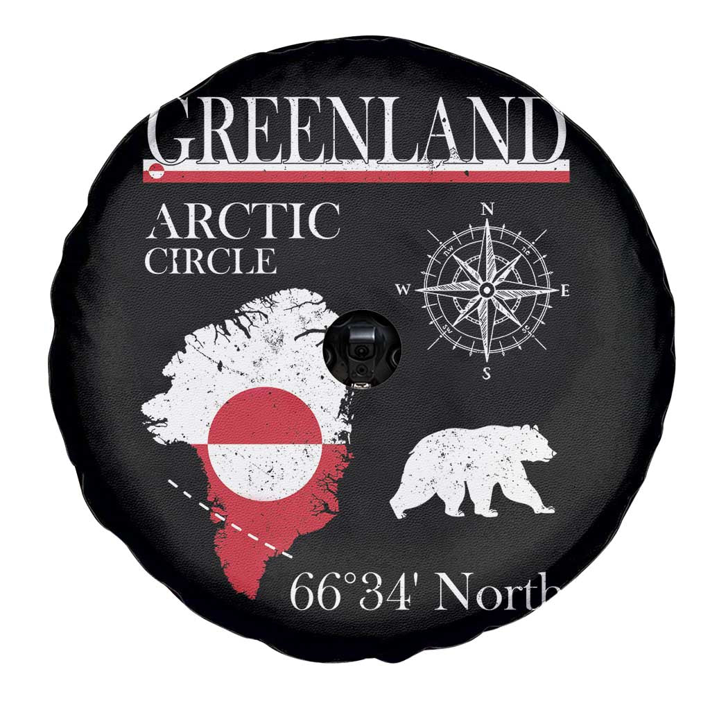 Greenland Arctic Circle Spare Tire Cover Map Compass and Polar Bear Adventure