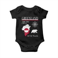 Greenland Arctic Circle Baby Onesie Map Compass and Polar Bear Adventure