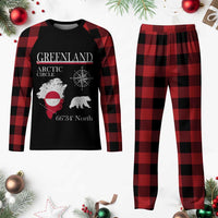 Greenland Arctic Circle Plaid Pajama Set Map Compass and Polar Bear Adventure