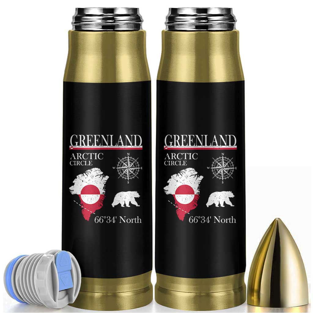 Greenland Arctic Circle Bullet Tumbler Map Compass and Polar Bear Adventure