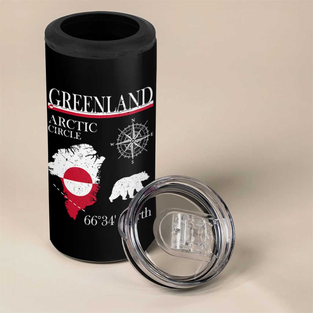 Greenland Arctic Circle 4 in 1 Can Cooler Tumbler Map Compass and Polar Bear Adventure