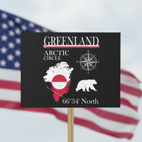 Greenland Arctic Circle Protest Sign Map Compass and Polar Bear Adventure