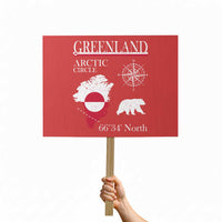 Greenland Arctic Circle Protest Sign Map Compass and Polar Bear Adventure