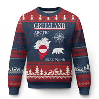Greenland Arctic Circle Ugly Christmas Sweater Map Compass and Polar Bear Adventure