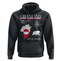 Greenland Arctic Circle Hoodie Map Compass and Polar Bear Adventure