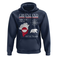 Greenland Arctic Circle Hoodie Map Compass and Polar Bear Adventure
