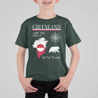 Greenland Arctic Circle T Shirt For Kid Map Compass and Polar Bear Adventure