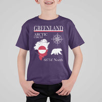 Greenland Arctic Circle T Shirt For Kid Map Compass and Polar Bear Adventure