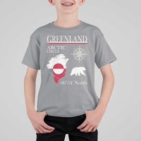 Greenland Arctic Circle T Shirt For Kid Map Compass and Polar Bear Adventure
