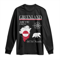 Greenland Arctic Circle Long Sleeve Shirt Map Compass and Polar Bear Adventure