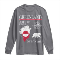Greenland Arctic Circle Long Sleeve Shirt Map Compass and Polar Bear Adventure