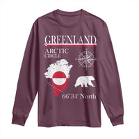 Greenland Arctic Circle Long Sleeve Shirt Map Compass and Polar Bear Adventure