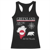 Greenland Arctic Circle Racerback Tank Top Map Compass and Polar Bear Adventure