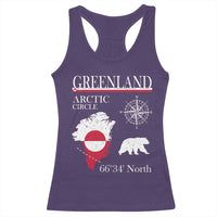 Greenland Arctic Circle Racerback Tank Top Map Compass and Polar Bear Adventure