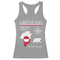 Greenland Arctic Circle Racerback Tank Top Map Compass and Polar Bear Adventure