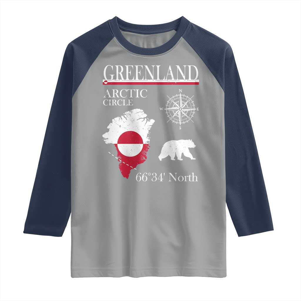 Greenland Arctic Circle Raglan Shirt Map Compass and Polar Bear Adventure