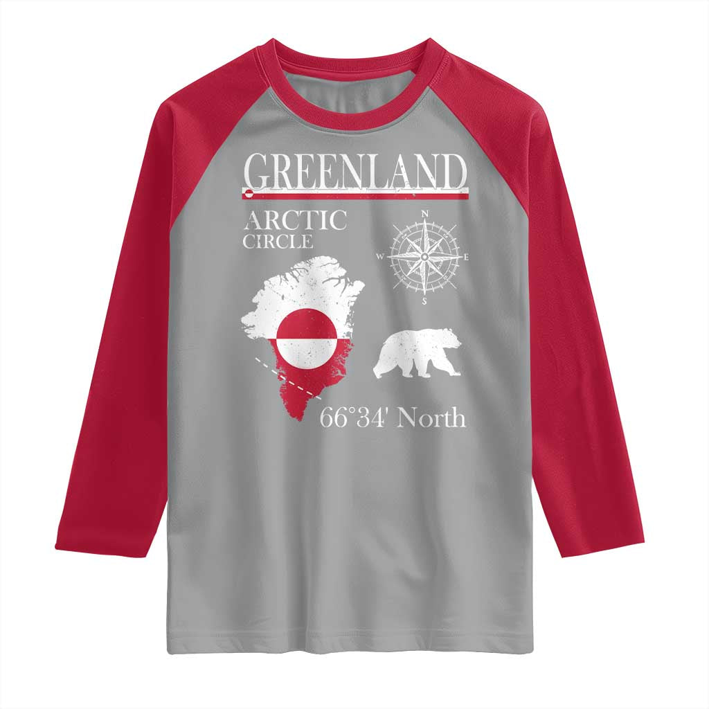 Greenland Arctic Circle Raglan Shirt Map Compass and Polar Bear Adventure