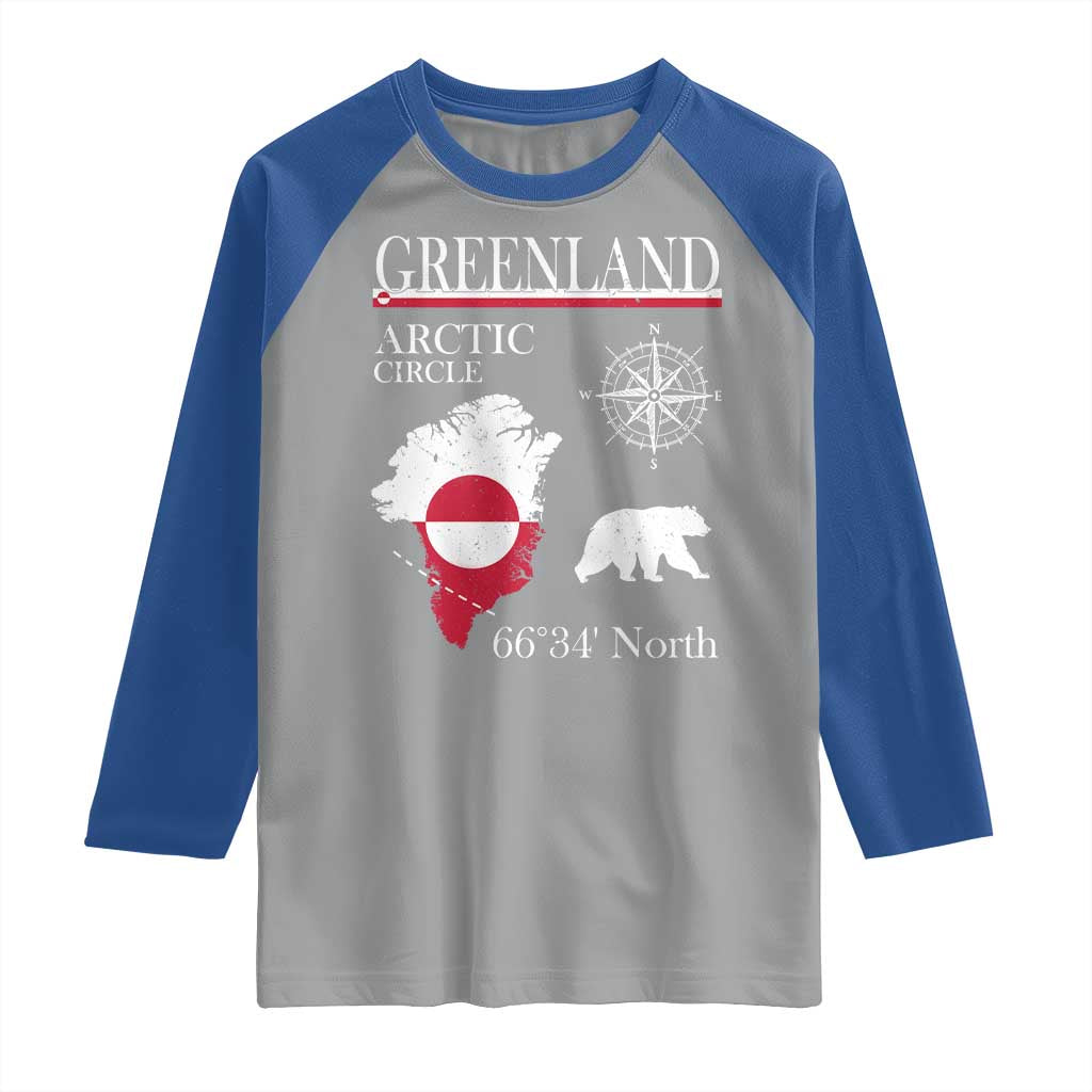 Greenland Arctic Circle Raglan Shirt Map Compass and Polar Bear Adventure