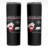 Greenland Arctic Circle Skinny Tumbler Map Compass and Polar Bear Adventure