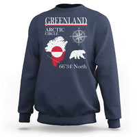 Greenland Arctic Circle Sweatshirt Map Compass and Polar Bear Adventure