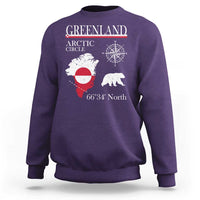 Greenland Arctic Circle Sweatshirt Map Compass and Polar Bear Adventure