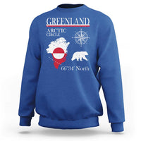 Greenland Arctic Circle Sweatshirt Map Compass and Polar Bear Adventure