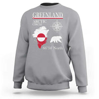 Greenland Arctic Circle Sweatshirt Map Compass and Polar Bear Adventure