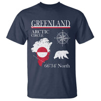 Greenland Arctic Circle T Shirt Map Compass and Polar Bear Adventure