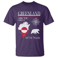 Greenland Arctic Circle T Shirt Map Compass and Polar Bear Adventure