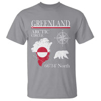 Greenland Arctic Circle T Shirt Map Compass and Polar Bear Adventure