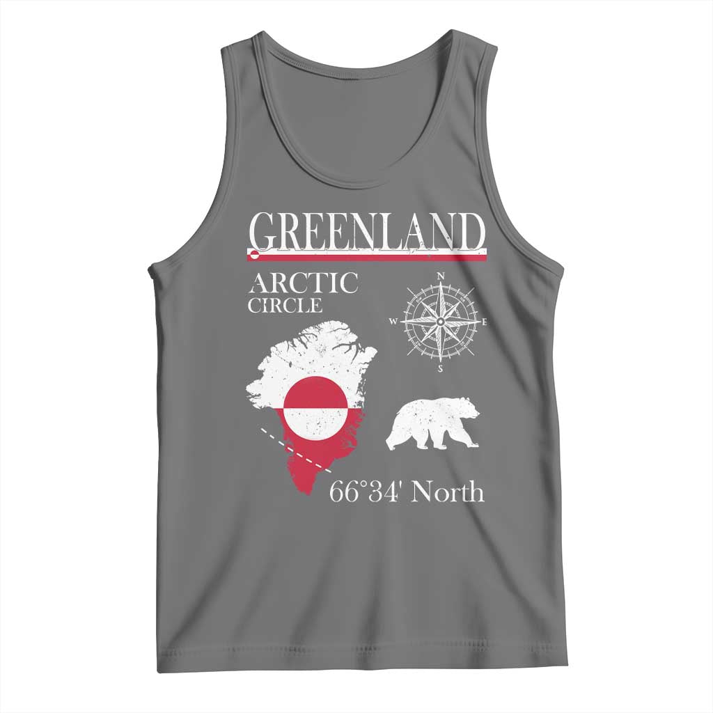 Greenland Arctic Circle Tank Top Map Compass and Polar Bear Adventure