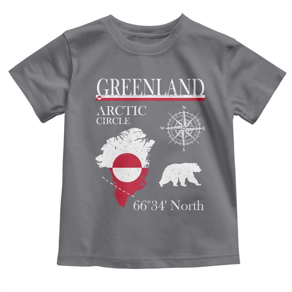 Greenland Arctic Circle Toddler T Shirt Map Compass and Polar Bear Adventure