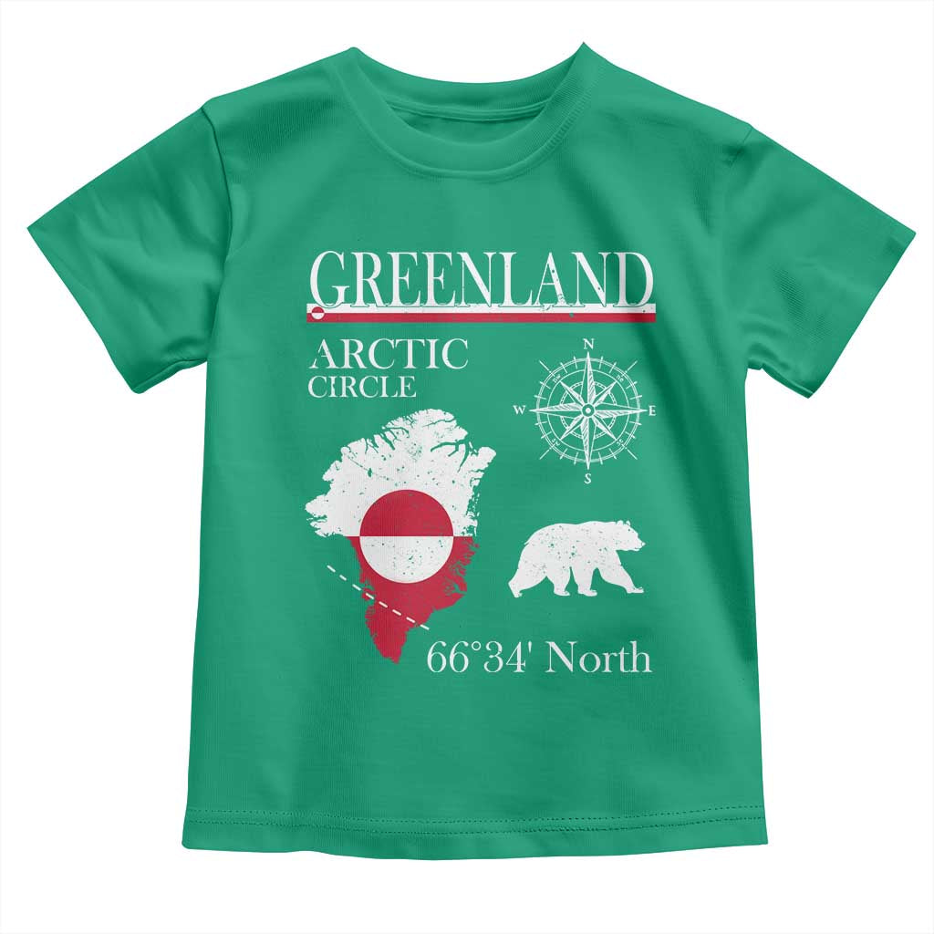 Greenland Arctic Circle Toddler T Shirt Map Compass and Polar Bear Adventure
