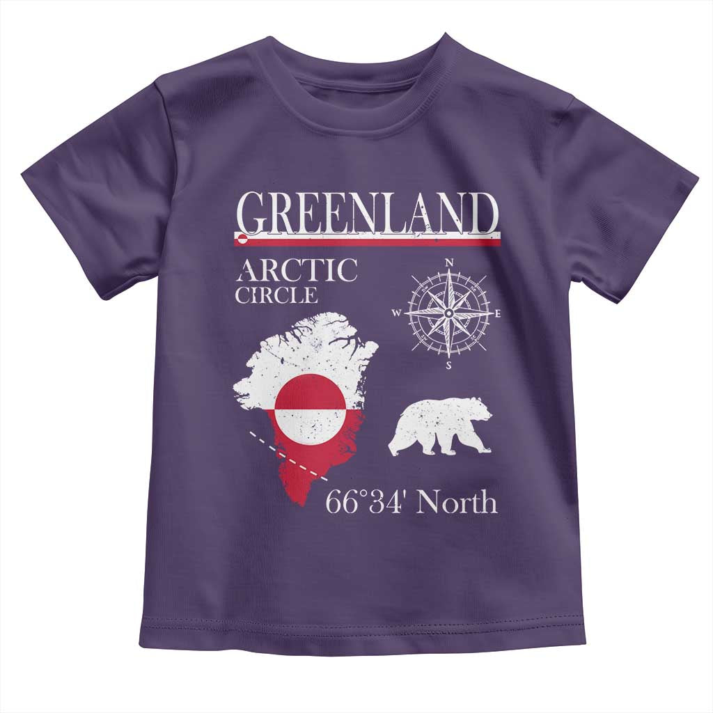 Greenland Arctic Circle Toddler T Shirt Map Compass and Polar Bear Adventure