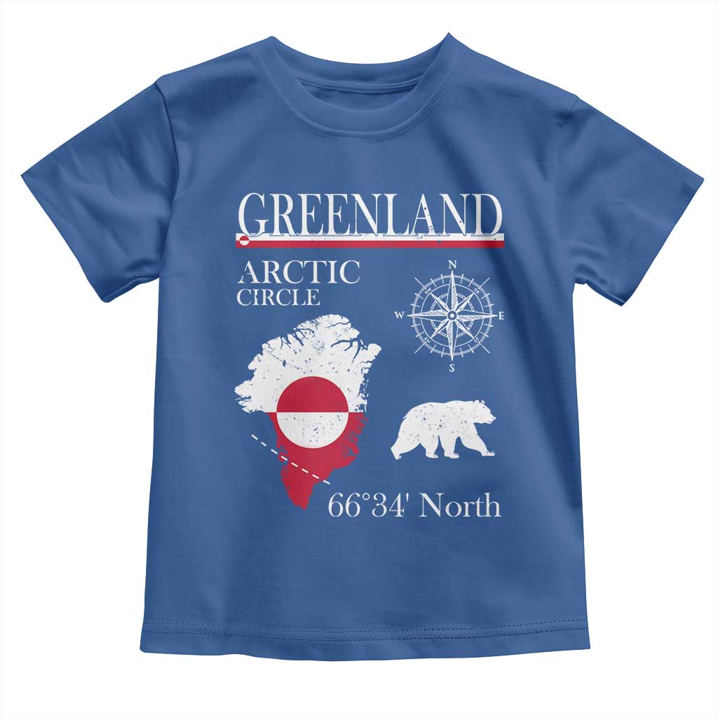 Greenland Arctic Circle Toddler T Shirt Map Compass and Polar Bear Adventure