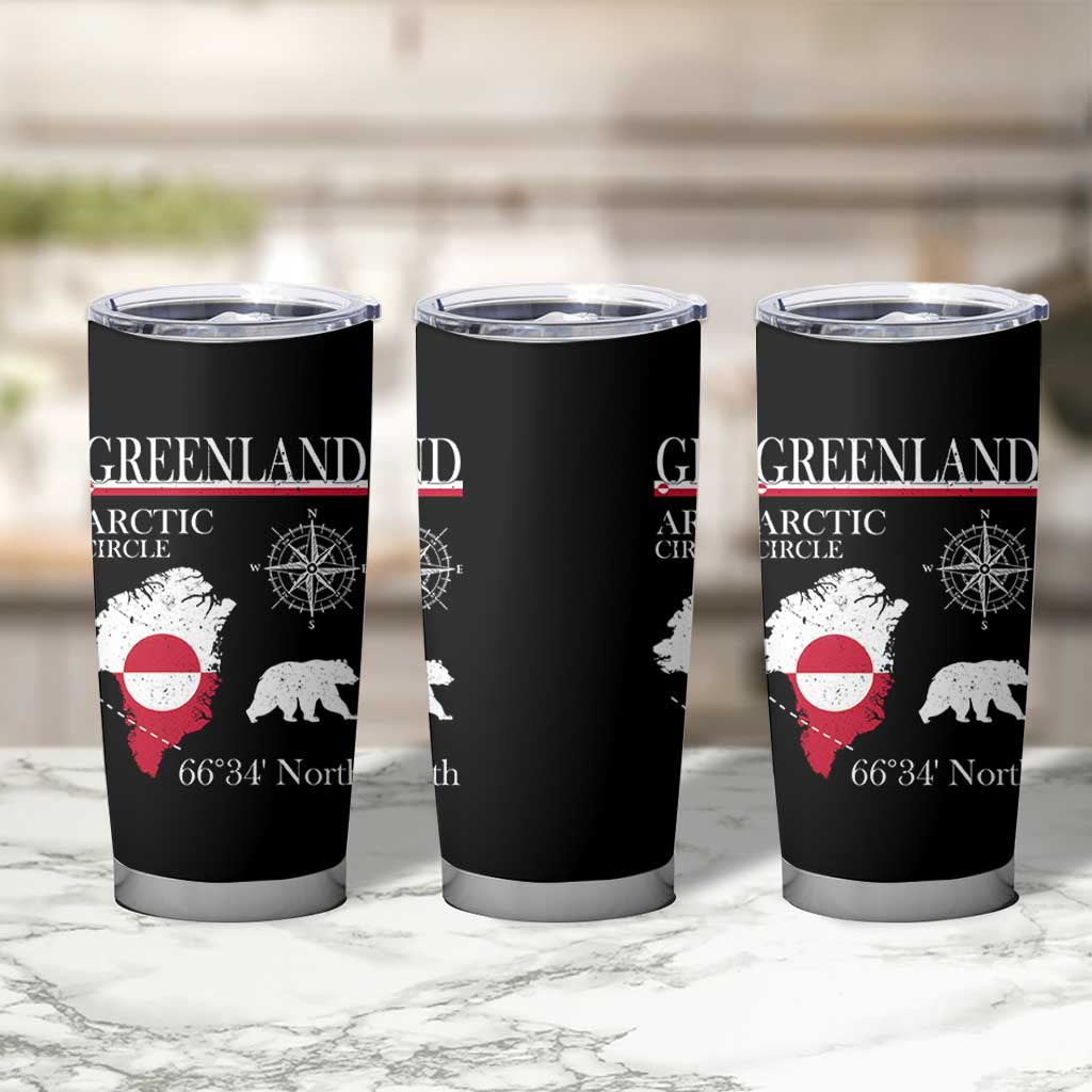Greenland Arctic Circle Tumbler Cup Map Compass and Polar Bear Adventure