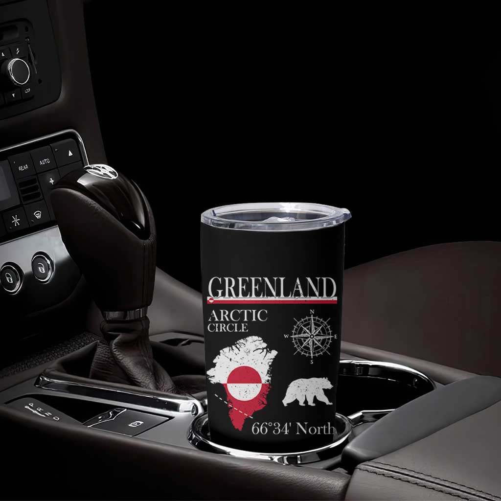 Greenland Arctic Circle Tumbler Cup Map Compass and Polar Bear Adventure