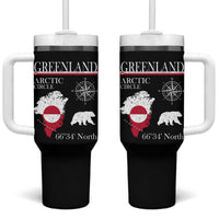 Greenland Arctic Circle Tumbler With Handle Map Compass and Polar Bear Adventure