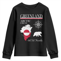 Greenland Arctic Circle Youth Sweatshirt Map Compass and Polar Bear Adventure