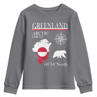 Greenland Arctic Circle Youth Sweatshirt Map Compass and Polar Bear Adventure