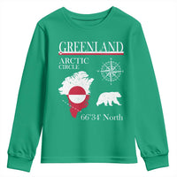 Greenland Arctic Circle Youth Sweatshirt Map Compass and Polar Bear Adventure