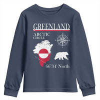Greenland Arctic Circle Youth Sweatshirt Map Compass and Polar Bear Adventure
