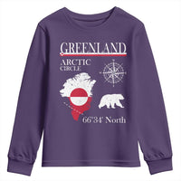 Greenland Arctic Circle Youth Sweatshirt Map Compass and Polar Bear Adventure
