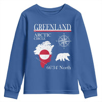 Greenland Arctic Circle Youth Sweatshirt Map Compass and Polar Bear Adventure